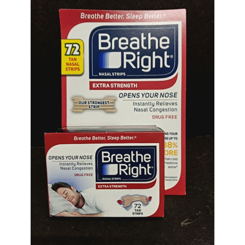 Breathe Right Nasal Strip *1 BOX 72pcs* Nasal Congestion/ Sinus/ Allergy/ Cold /Deviated