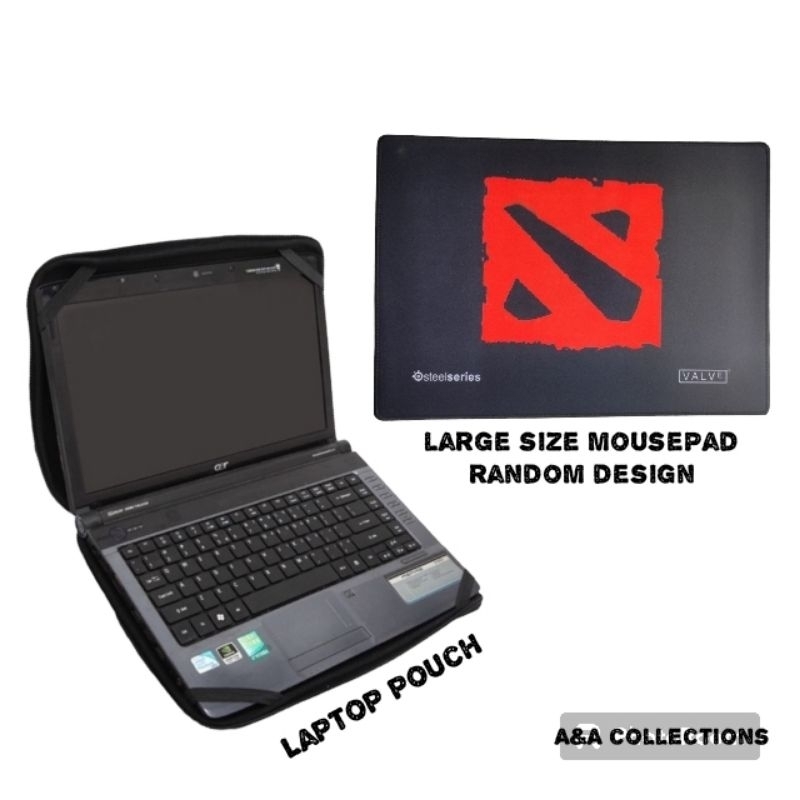 Laptop Pouch 14.6" Full Zipper pouch Big Keyboard Mouse Pad