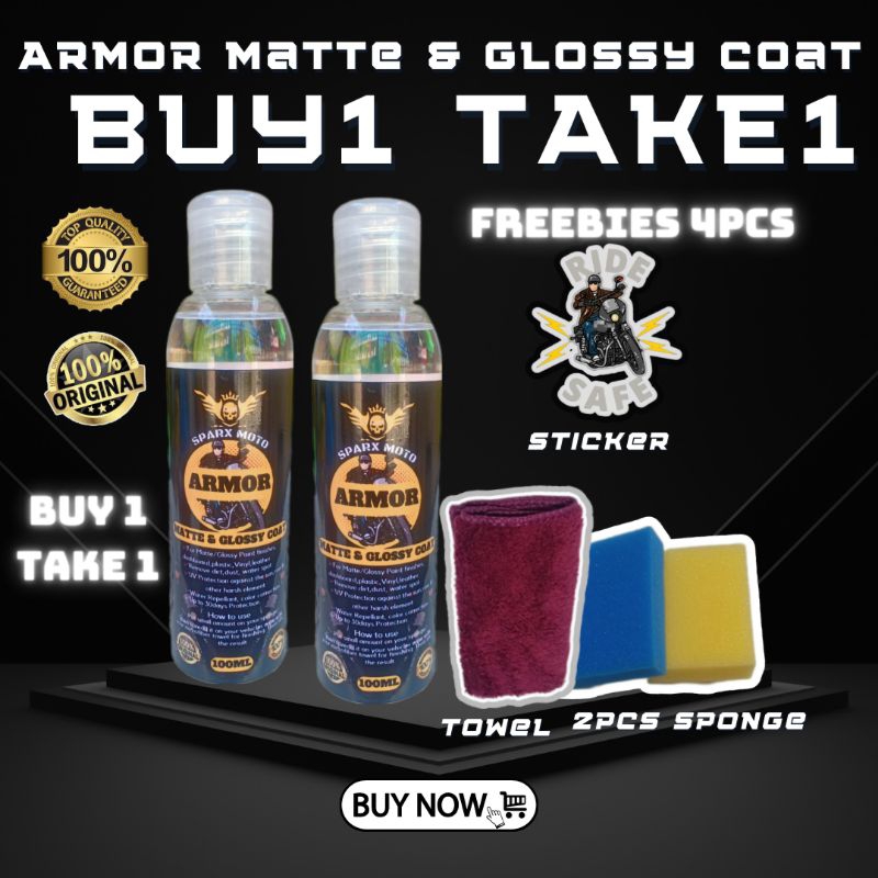armor matte and glossy coat buy1 take1 with freebies sparx moto ...