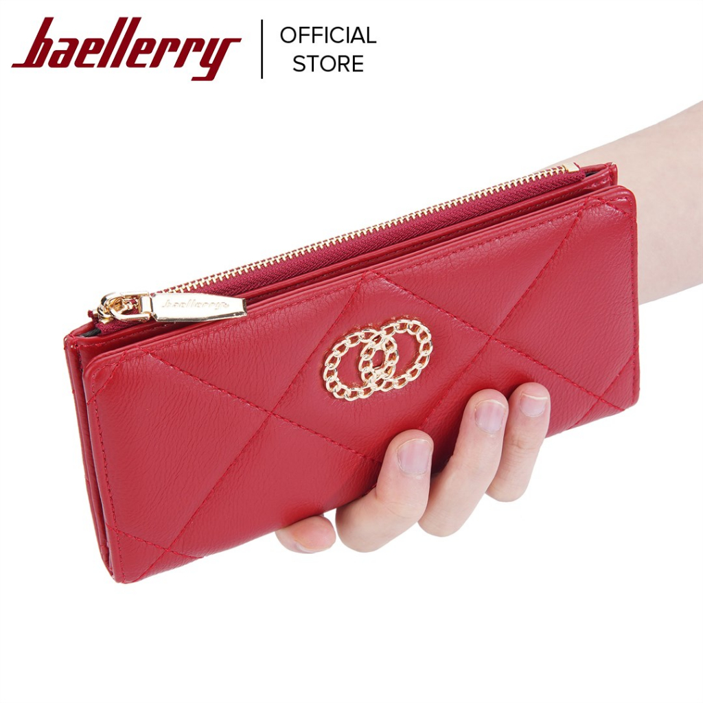Baellerry Zipper Long Leather Wallet Card Holder Phone Pocket Ladies