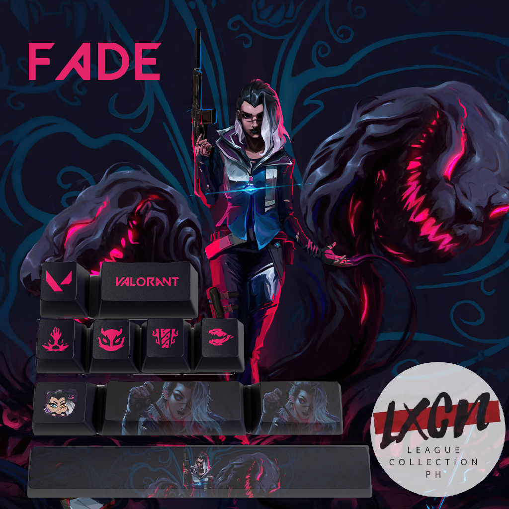 Valorant Fade Custom PBT dye 10 keys OEM Profile Mechanical Keyboard