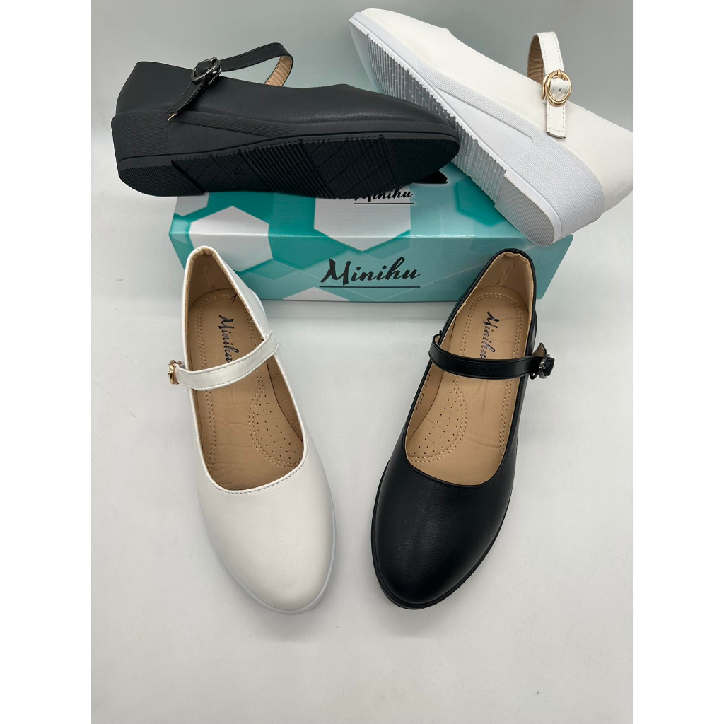 A0231Women's leather shoes, black leather shoes for students, white