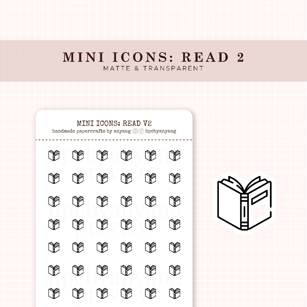READ 2 | Mini Icons | Minimal Functional Planner Stickers for your ...