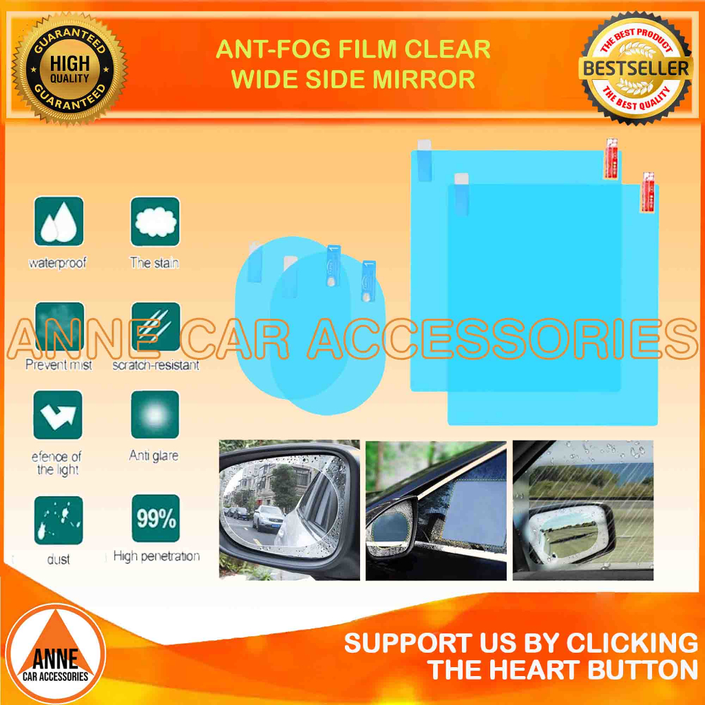 2pcs/set 4 Options Oval Square Anti Fog Film Wide Car Side Mirror