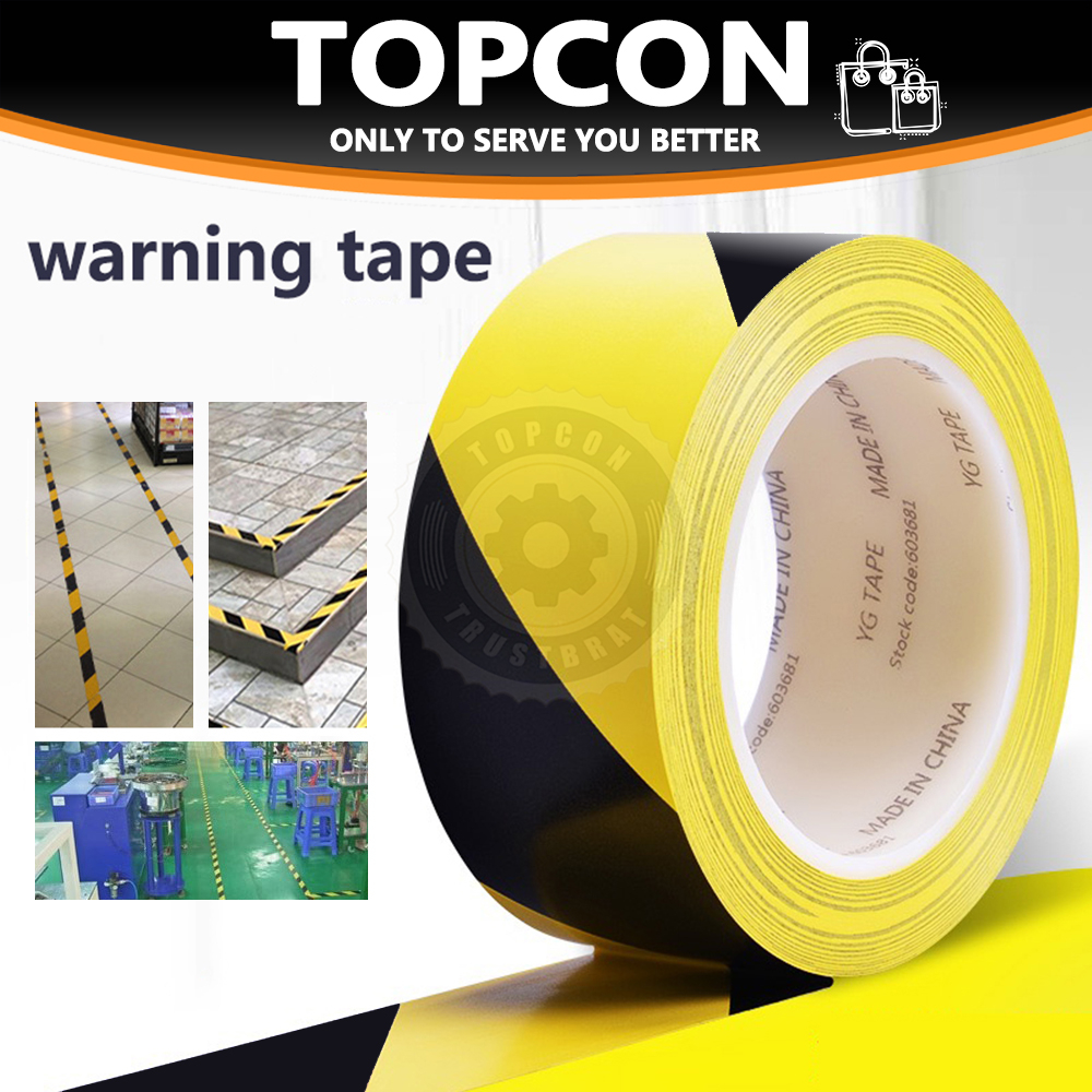 TOPCON 45MM-80MM Caution Tape Danger Reminder Tape (Black And Yellow ...