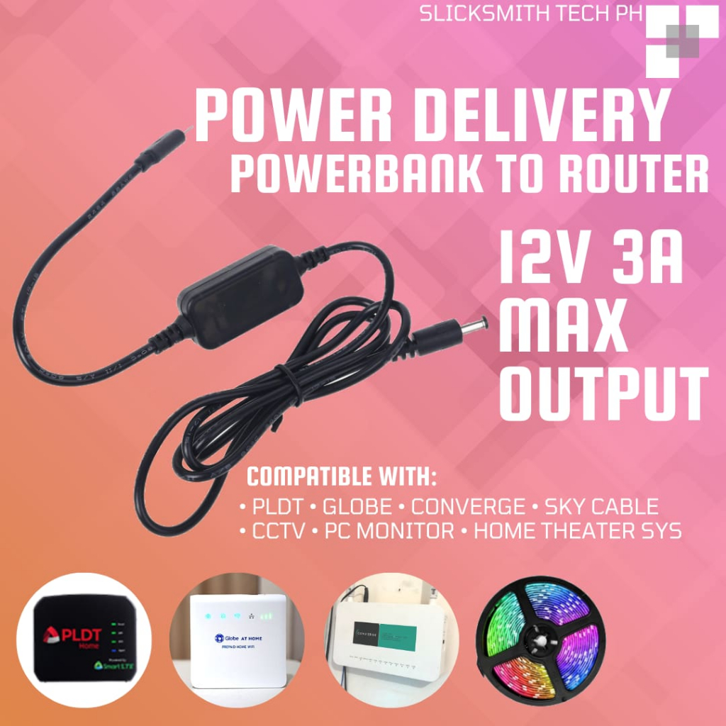 Power Delivery Cable Powerbank to Router | 12V 3A | Shopee Philippines