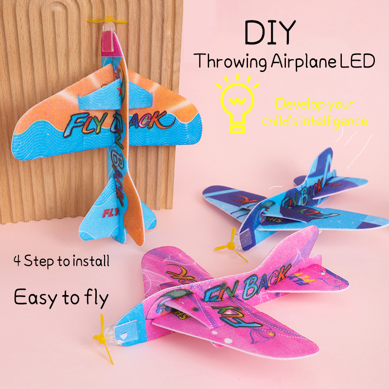 Hand Throwing Glider Model Creative Flying Back Airplane 360 Degree ...