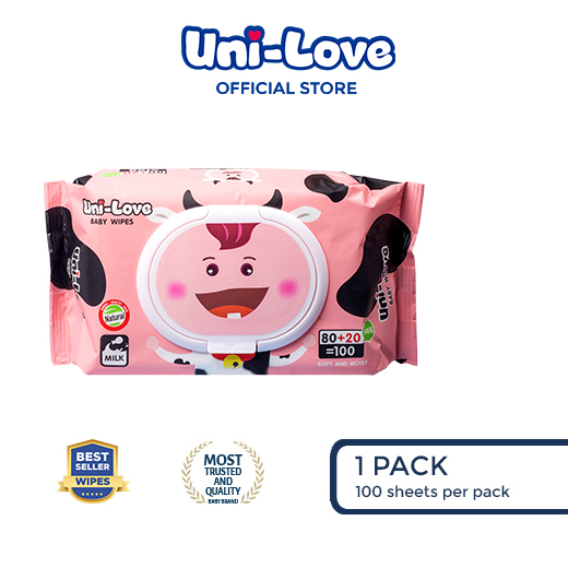 UniLove Milk Scent Baby Wipes 100's Pack of 1 | Shopee Philippines