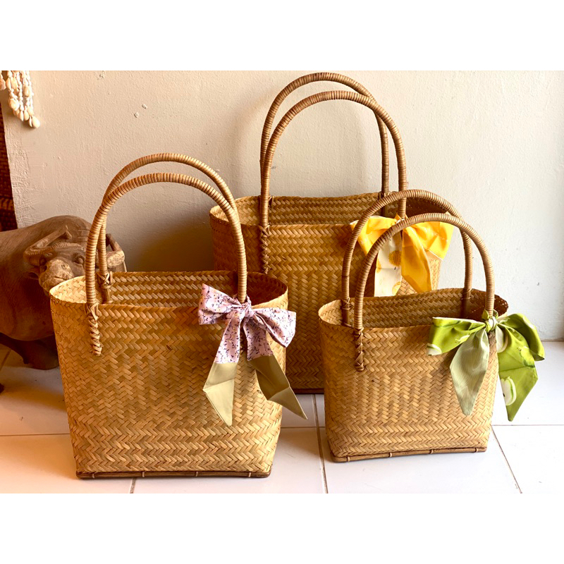 Native bayong bag handwoven bamboo free ribbon Shopee Philippines