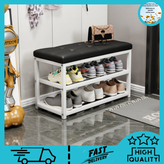 Shoe Bench Double Layer Shoe Rack Shoe Stool Frame Sofa Stool Storage ...
