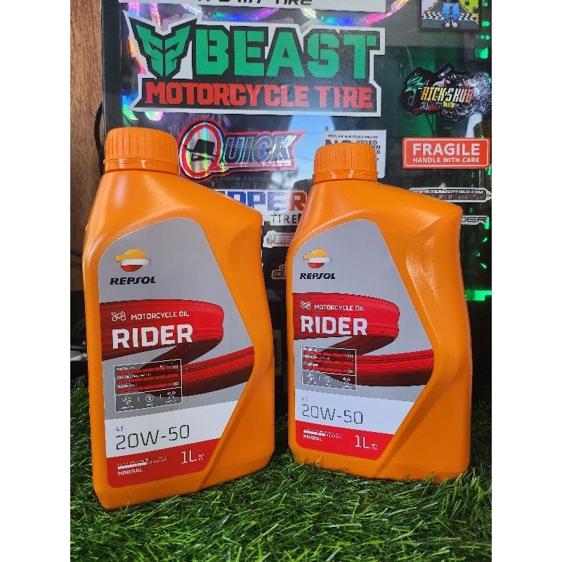 REPSOL| RIDER 4T 20W-50 PREMIUM MINERAL | 1liter | Shopee Philippines