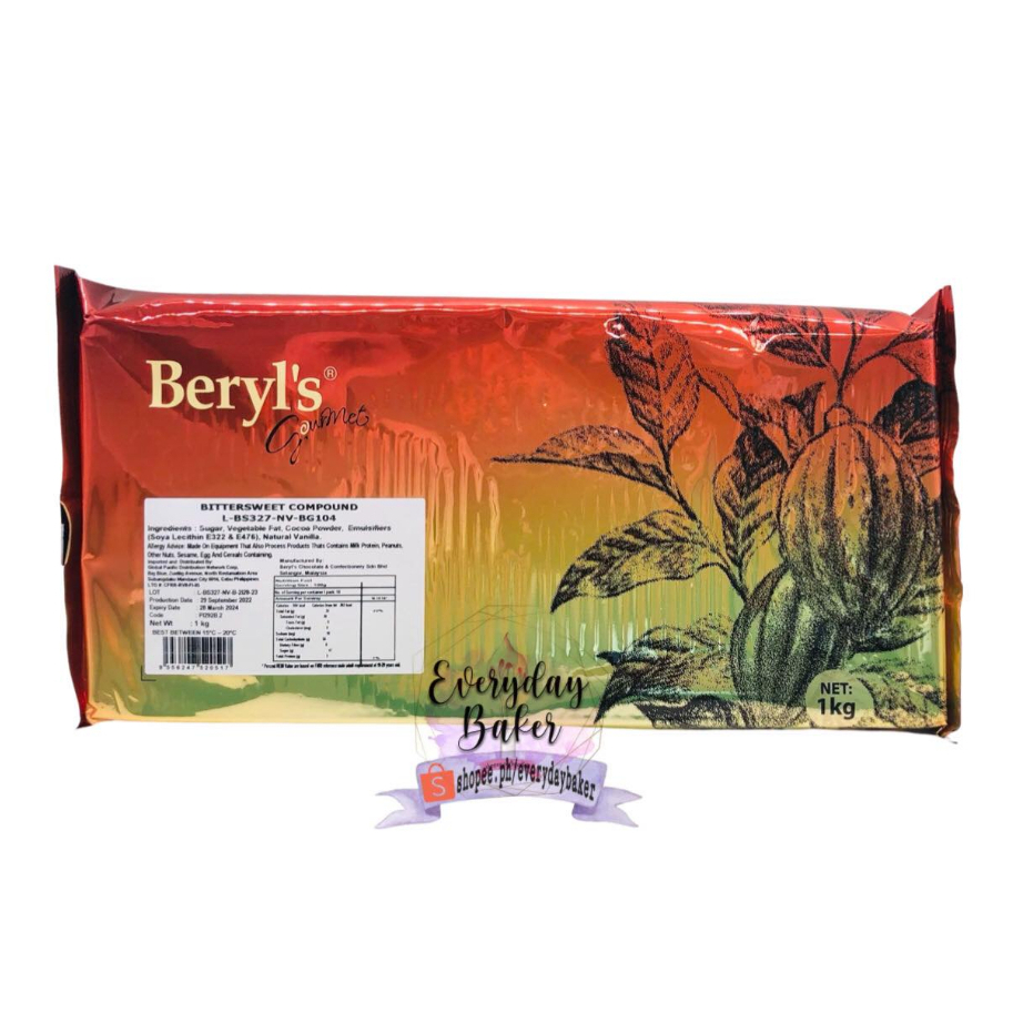 EVERYDAY BAKER Beryls Bittersweet Compound Chocolate 1kg Shopee