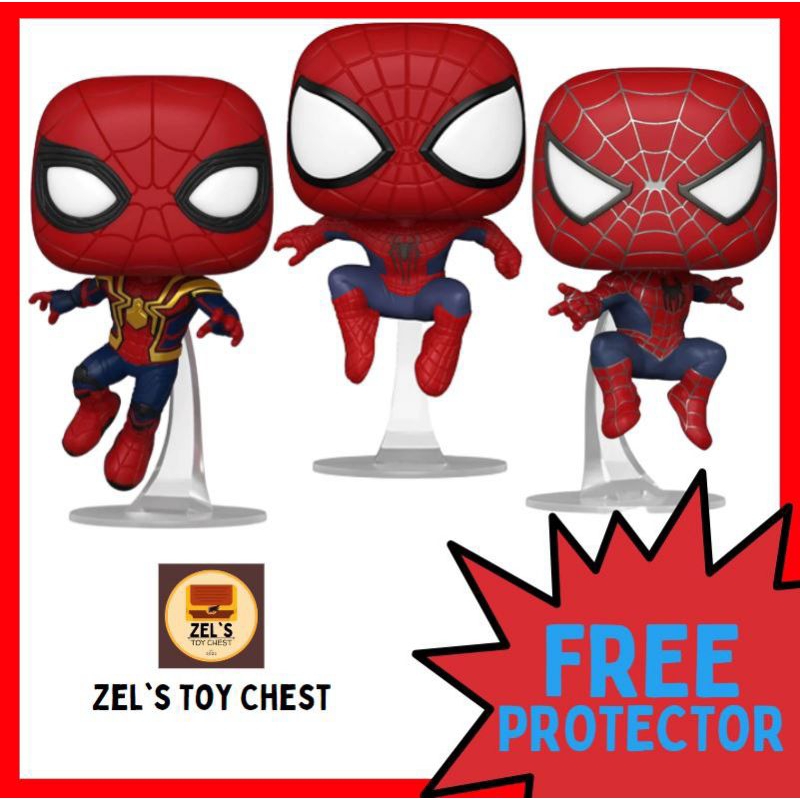 Funko Pop! No Way Home - Spider-man, Amazing Spidey, Friendly Spidey ...