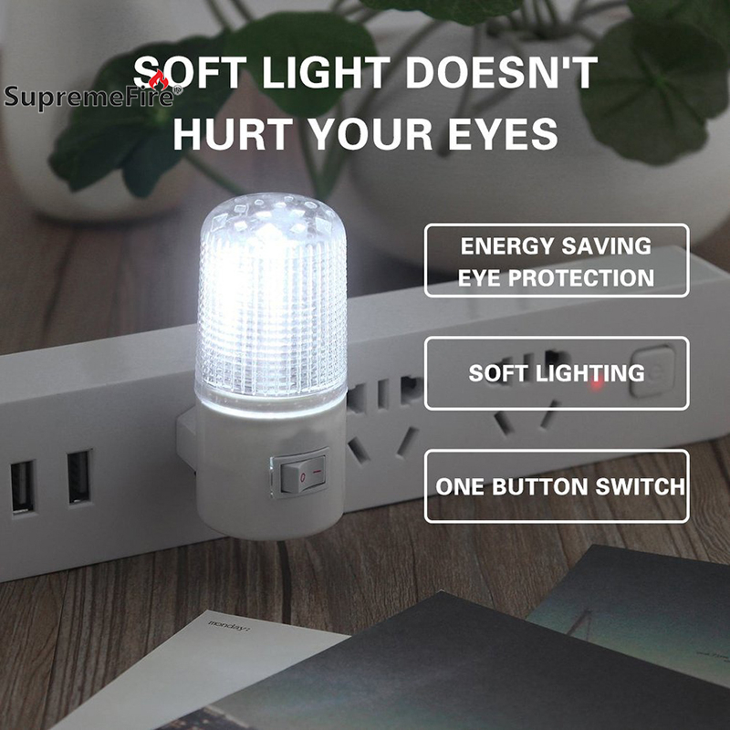 SupremeFire Mini Led Manual on/off Switch Plug-in Night Light Bright ...