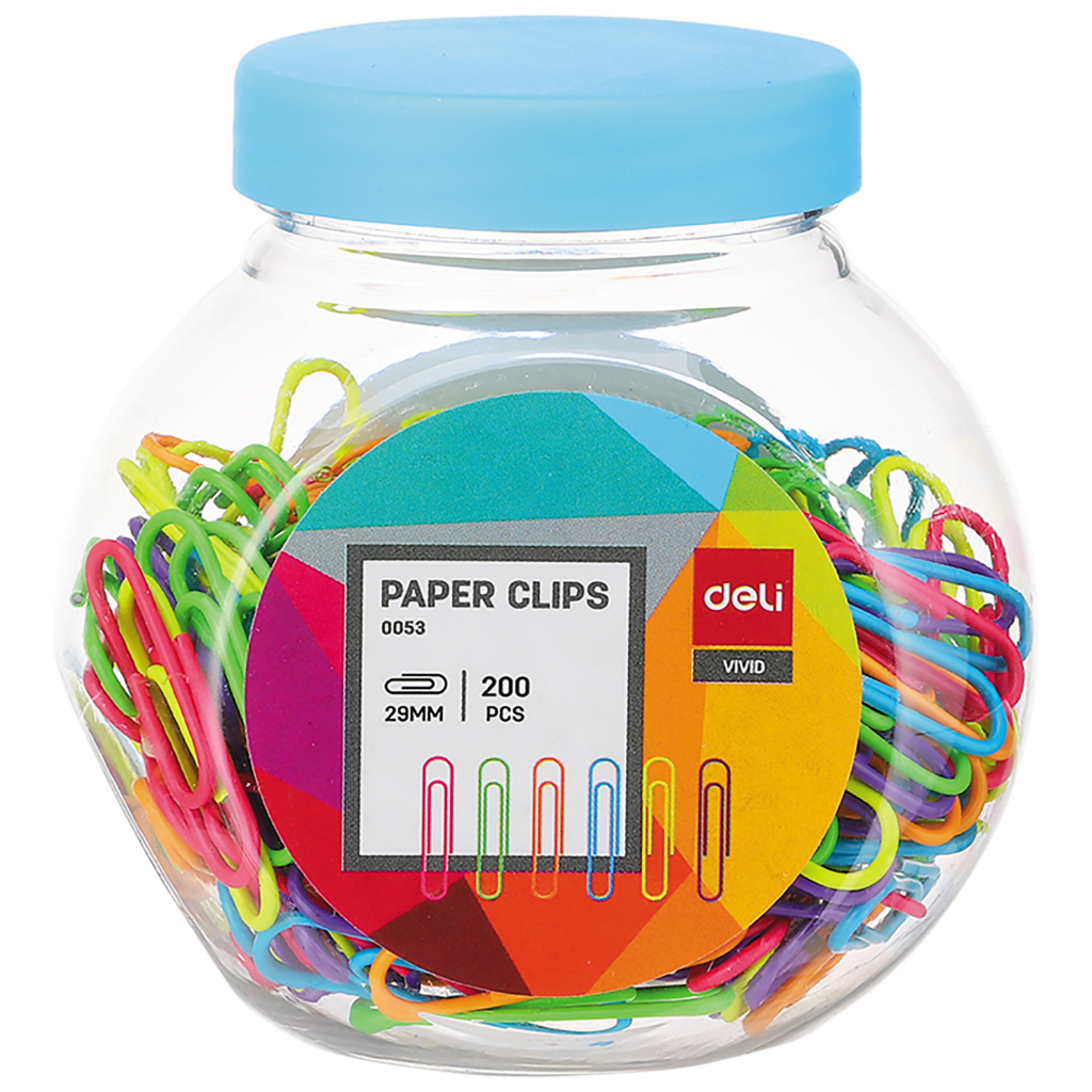 Deli E0053 Paper Clips Colored 200PCS/Jar (1JAR) 75250053 | Shopee ...