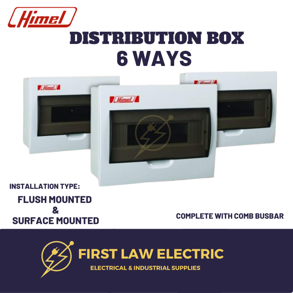 HIMEL DISTRIBUTION BOX - 6 WAYS with COMB BUSBAR 2 POLE for MCB ...