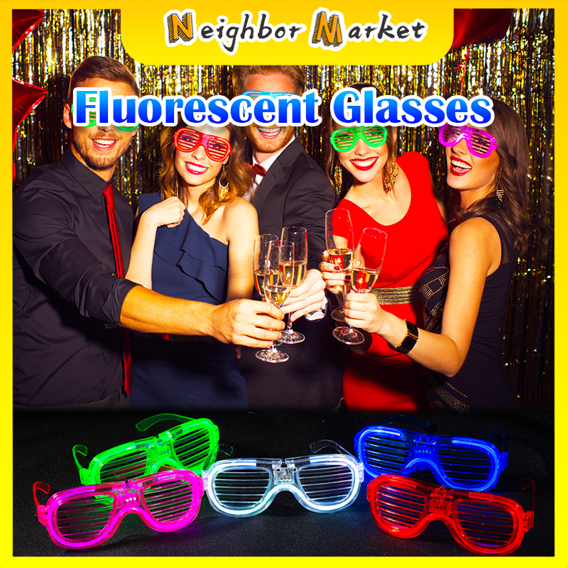 Party Led Glow Cold Light Eyes Glasses Light Up Shades Flash Rave ...