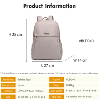 Belinda Bag BLD040 Backpack for Women Laptop Bag Travelling bag for ...