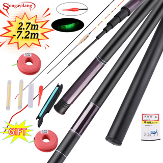 COD] Fishing Rod Ultralight Super Hard Hand Rod 2.7m-7.2m Portable