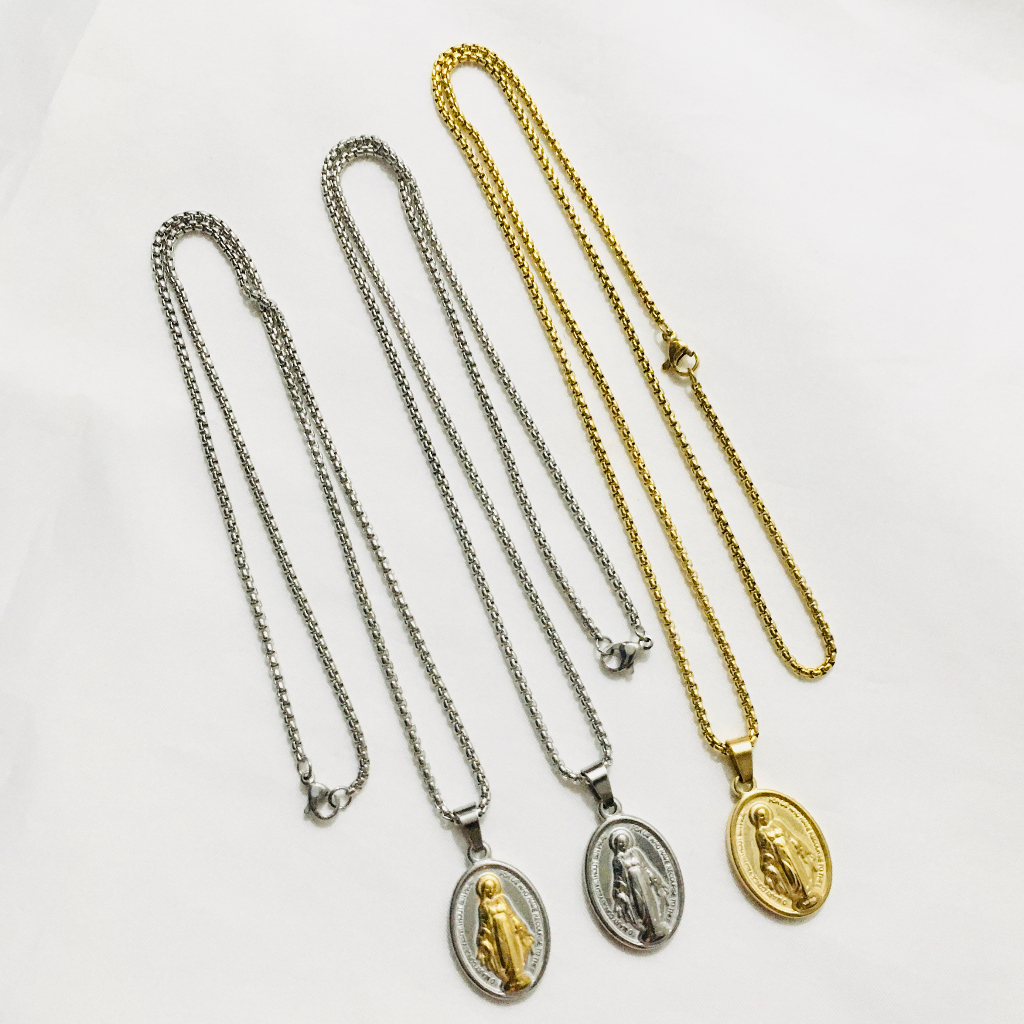 Our Lady of Miraculous Medal Stainless Necklace 24” Non Tarnish ...