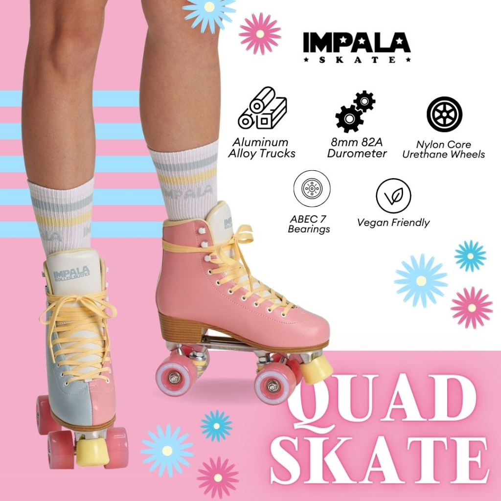 Impala Quad Roller Skates for Kids Men Women EU34 to EU42 Blue/Pink
