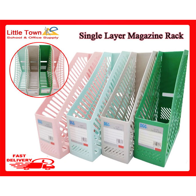 Single layer Plastic Magazine rack desktop storage files | Shopee ...