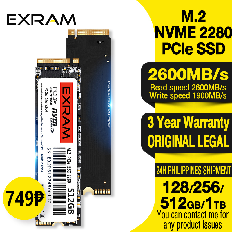 EXRAM M.2 SSD SATA NVMe PCIe Gen 3.0 Solid State Drive 128G 256G 512G