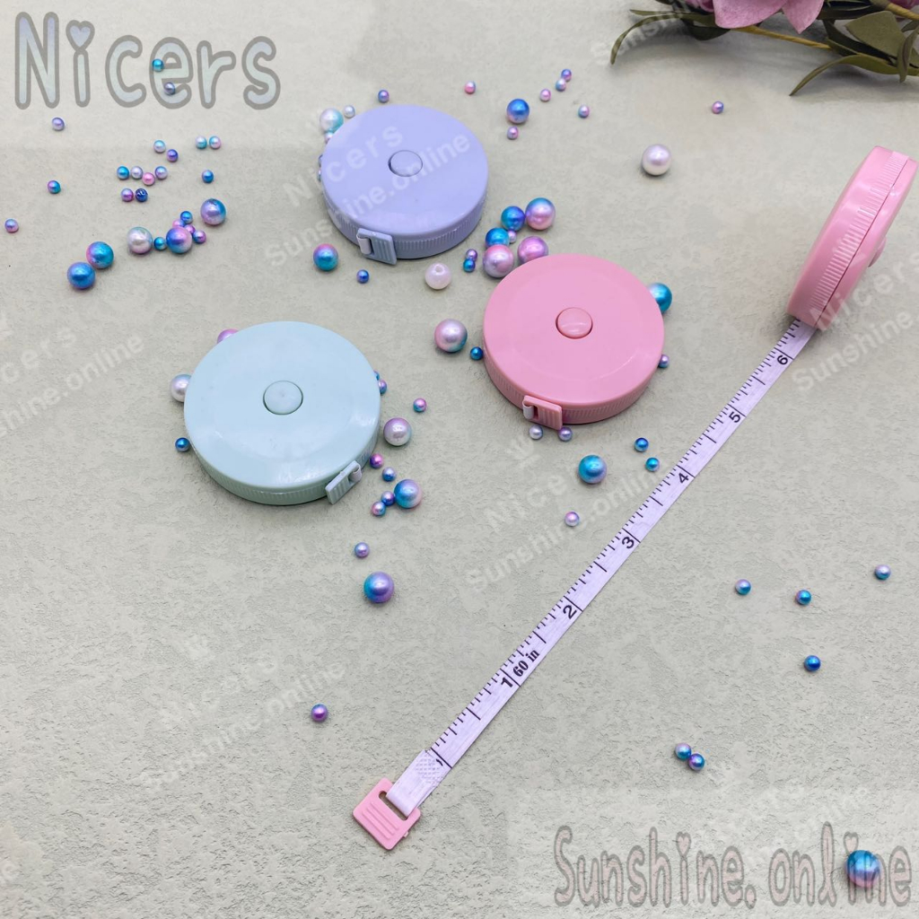 Retractable Push Button Round Soft Tape Measure Clothes Measuring Cute