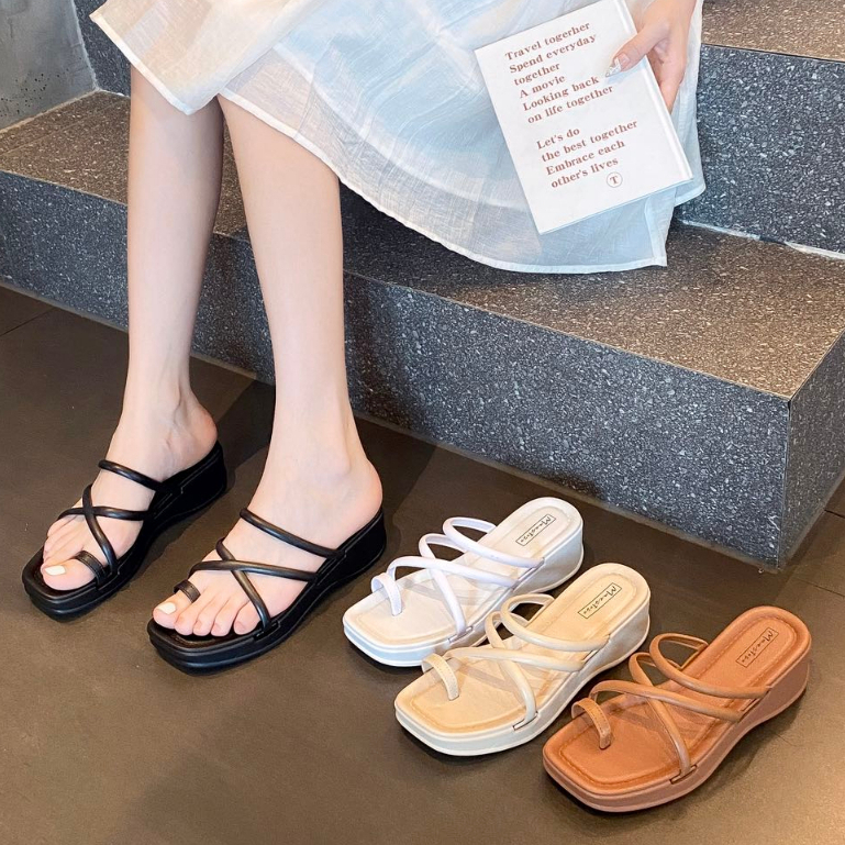 KOKOMO BESTSELLER FAIRY STYLE SQUARE TOE THICKSOLE HEELED SANDALS FOR