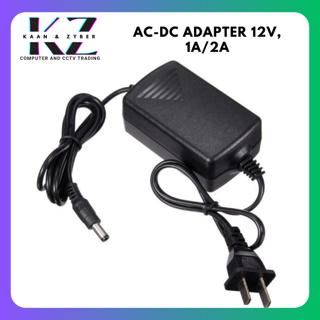 AC-DC ADAPTER 12V, 1A/2A COMPATIBLE FOR CCTV CAMERA / TV PLUS / LED ...