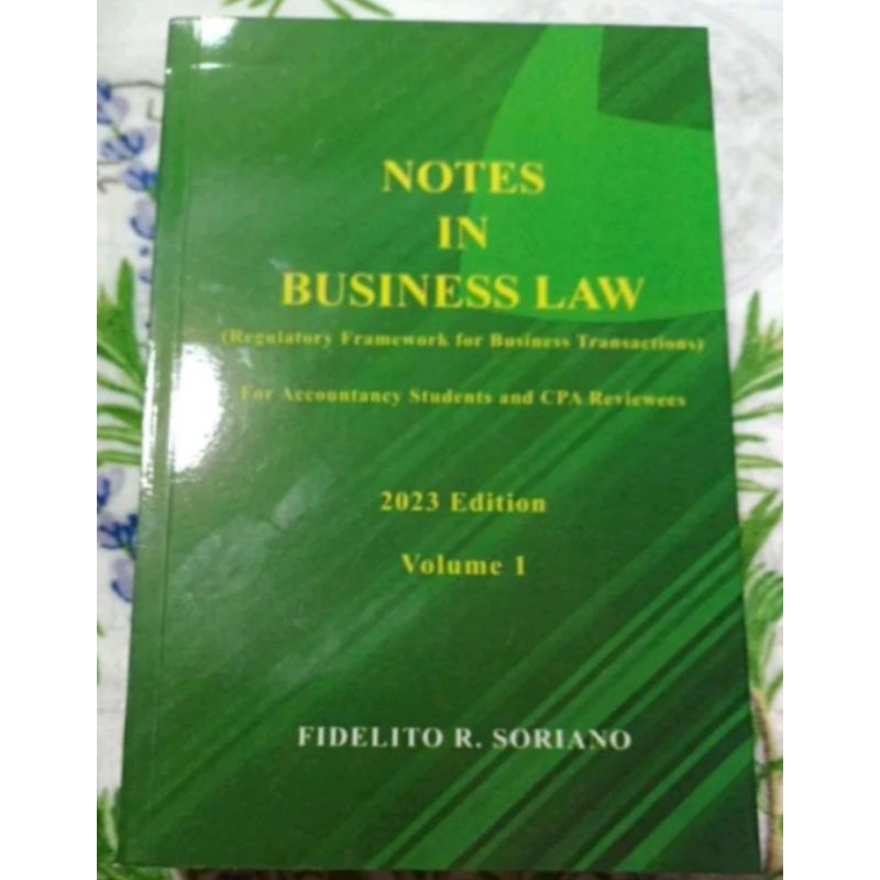 NOTES IN BUSINESS LAW 2023 EDITION VOLUME 1 | Shopee Philippines