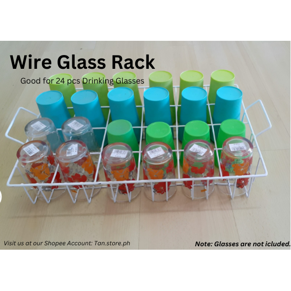 Wire Glass Rack Holder Good for 24pcs Drinking Glasses | Shopee Philippines