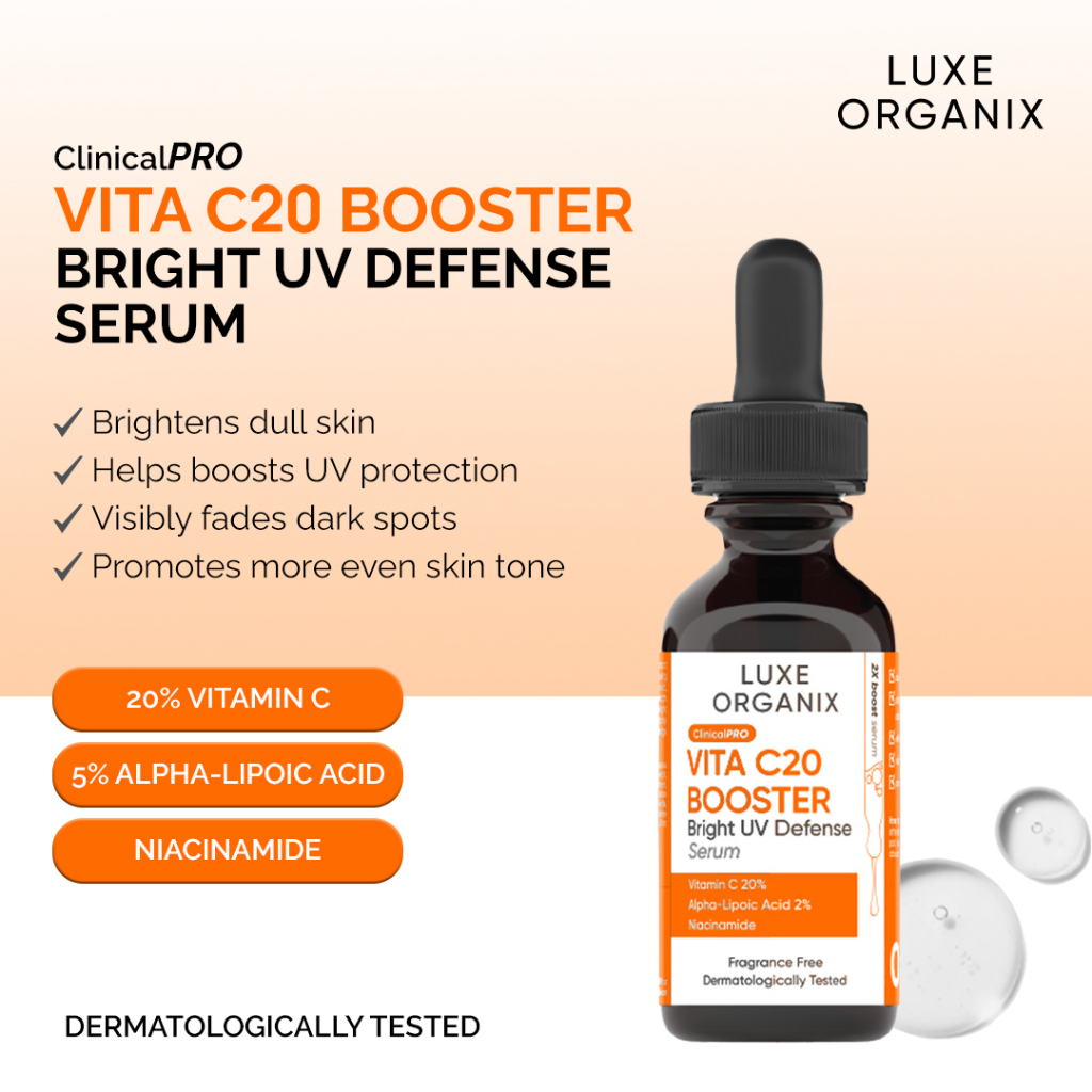 Luxe Organix ClinicalPRO Vita C20 Booster Bright UV Defense Serum 30ml