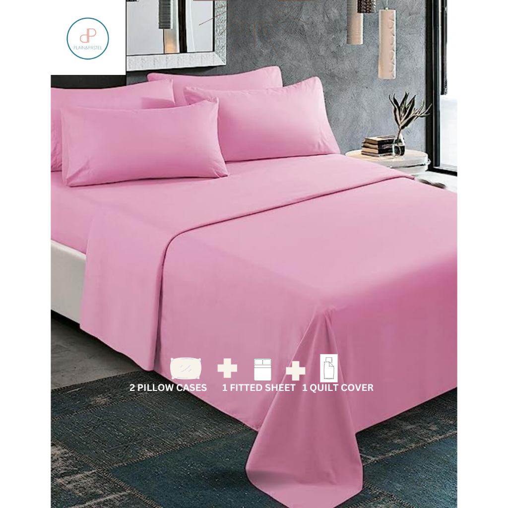 Plain PastelBed sheet Collection 4in1 Bedding Set Plain(2 pillowcases