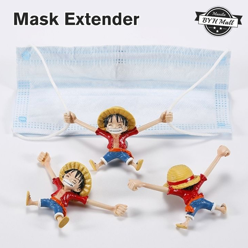 Ear Loop Extender Clip Face Mask PVC Anime Luffy Pirate Straw Hat