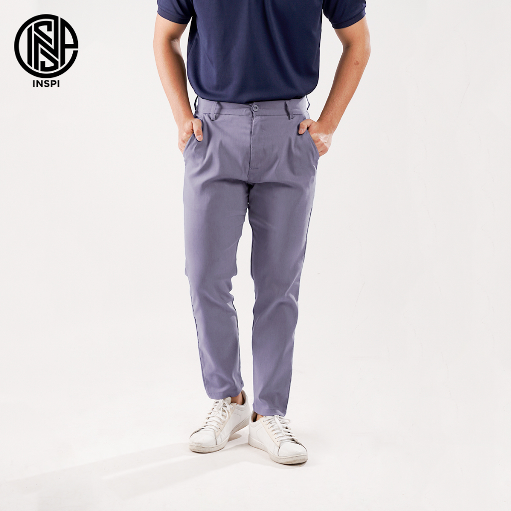 INSPI Trouser Pants for Men with Beltloop and Pockets High Waist Fit ...