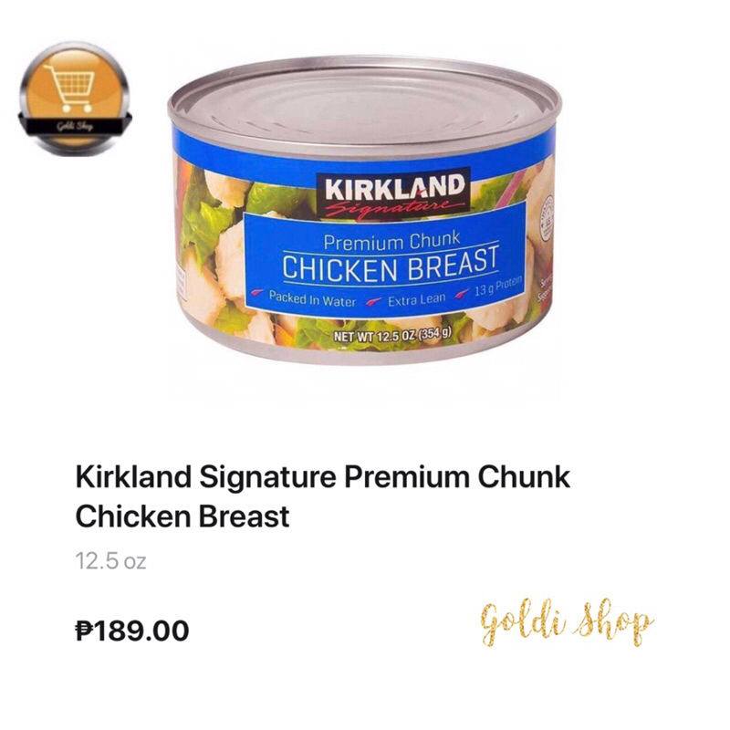 Kirkland Signature Premium Chunk Chicken Breast 198g Shopee Philippines