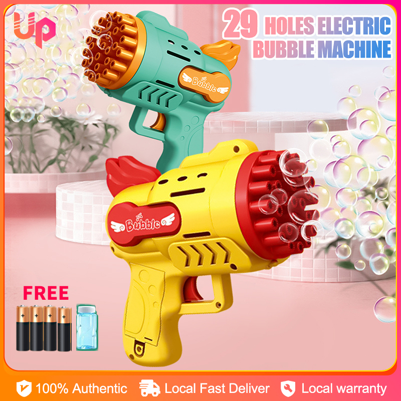 Bubble Gun Toys Electric 29 Holes Bubble Maker Machine BubbleGun Toy for Kids Children Outdoor