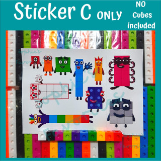 Numberblocks Stickers - 60 face stickers - Glossy Sticker for Linking ...