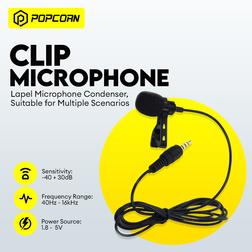 Popcorn Clip Microphone Mini Lavalier Lapel Wired Mic For Recording Vlog 3.5mm Shopee Philippines