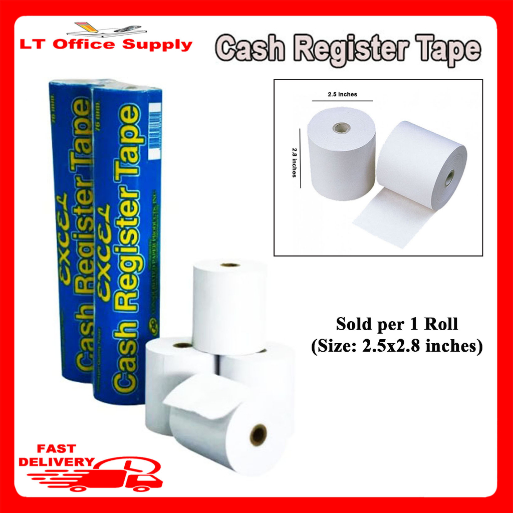 1 Roll Cash Register Tape 76mm (2.5x2.8 inches) Shopee Philippines