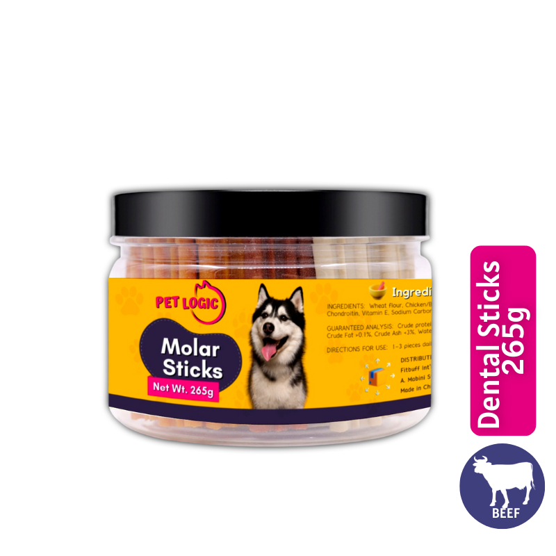 Pet Logic Star Sticks Dental Chews Jar 265g Dog Treats For Puppy