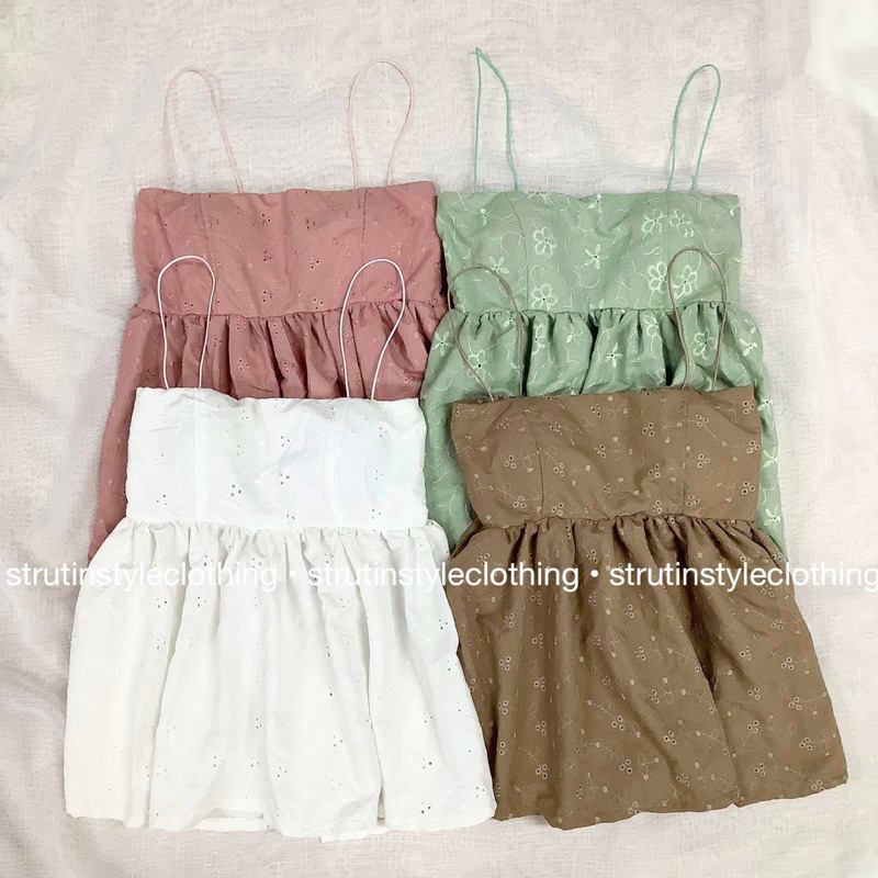 CG889 ISABELLA Padded Eyelet String Top Shopee Philippines