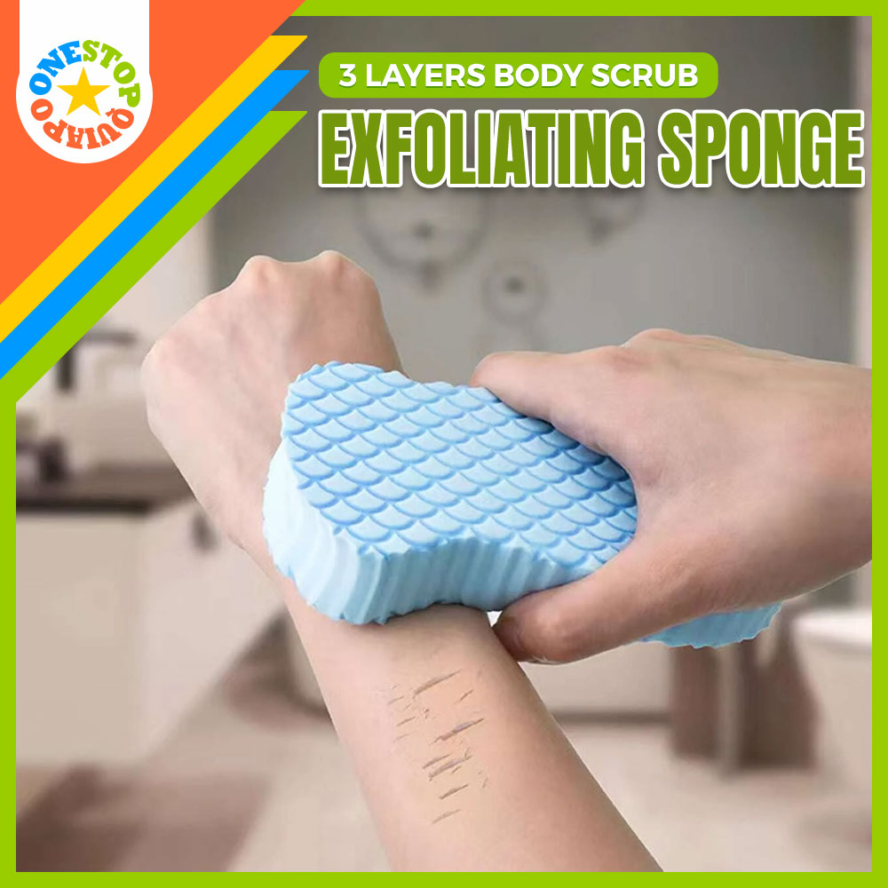 OSQ Exfoliate Soft Sponge Body Scrubber for Baby and Adults Dead Skin