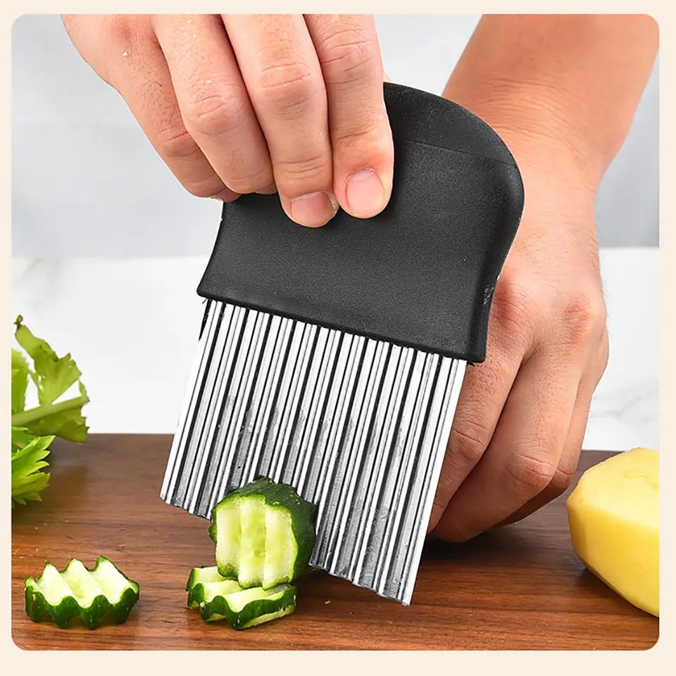 KM Shape Knife Vegetable Wavy Blade Cutter Practical Hand Press ...