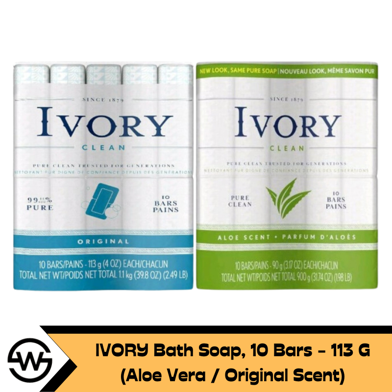 Ivory Bath Soap 10 Bars 113 G Aloe Vera Original Scent Shopee Philippines