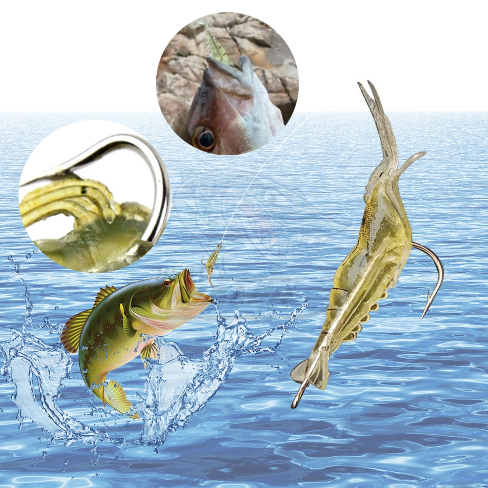 Soft Fishing Luminous Shrimp Lure Glow Fishing Bait Sea Fishing ...