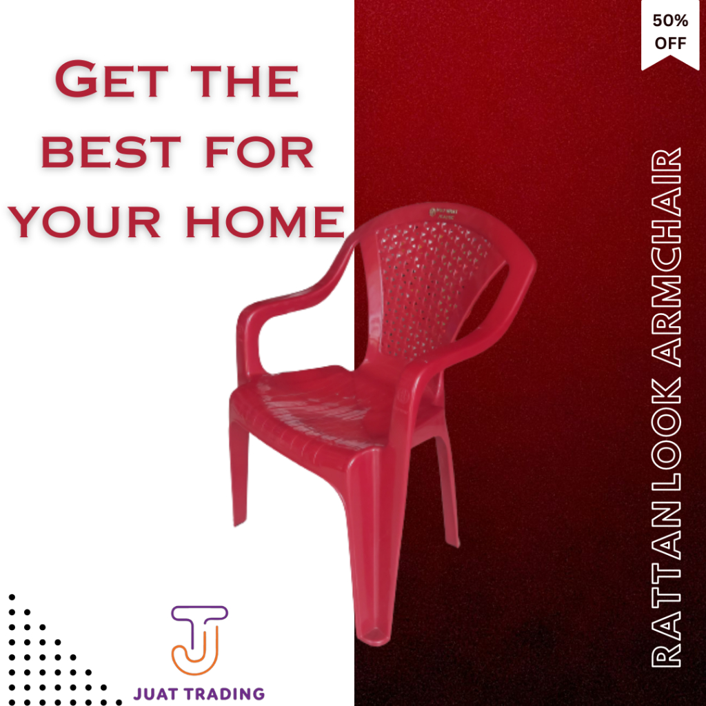 RATTAN LOOK ARM CHAIR THICK PLASTIC MINIMALIST OUTDOOR CHAIR FOR KIDS