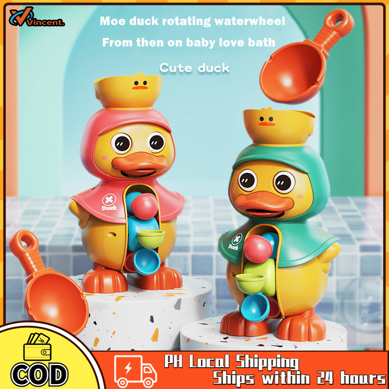Cute Duck Water Wheel Rotating wheels Bath toys for Children Shopee Philippines