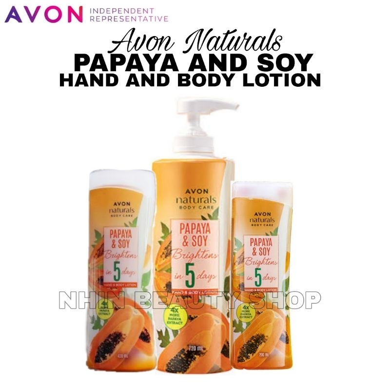 AVON NATURAL PAPAYA& SOY LOTION 720ml.&400ml. Shopee Philippines